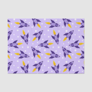 Purple Retro Rocket Tissue Paper