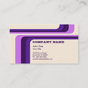 purple retro stripes : v.2 : business card