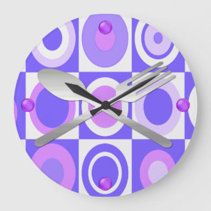Purple Retro Style Kitchen Wall Clock