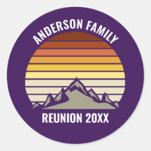 Purple Retro Sunset Mountain Custom Party