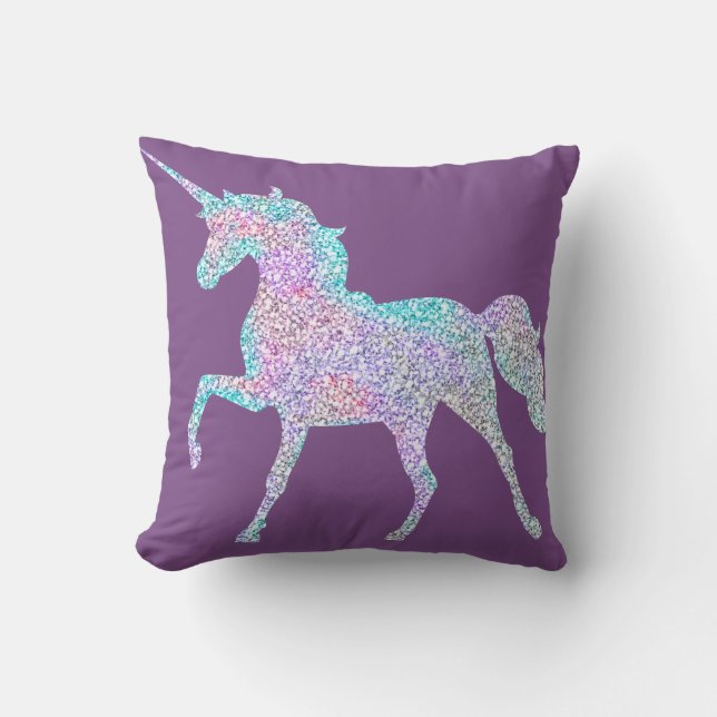 Purple Reversible Unicorn Pillow (Front)