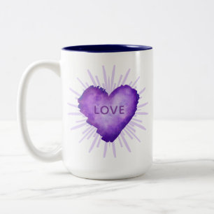 Purple Revolution with LOVE Two-Tone Coffee Mug