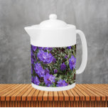 Purple Rhododendron Blooms Floral<br><div class="desc">White ceramic teapot with lid that features a photo image of small,  purple Rhododendron blooms. A lovely,  floral design!</div>