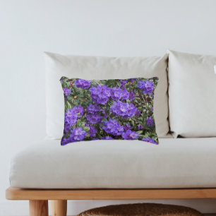 Purple Rhododendron Blooms Floral Decorative Cushion