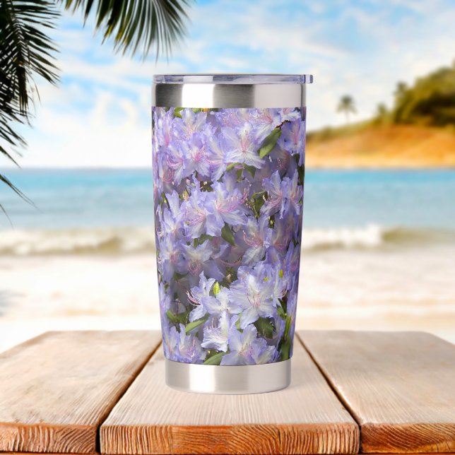 Purple Rhododendron Blooms Floral Insulated Tumbler (Beach)