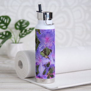 Purple Rhododendron Blooms Floral Water Bottle