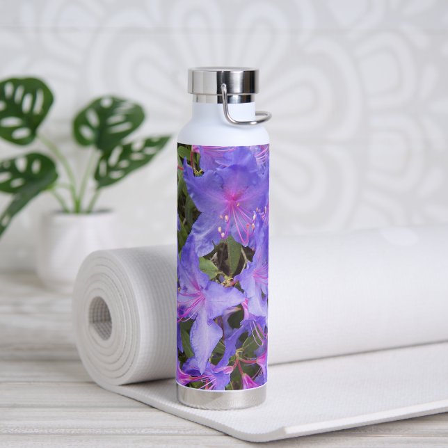 Purple Rhododendron Blooms Floral Water Bottle (Yoga)