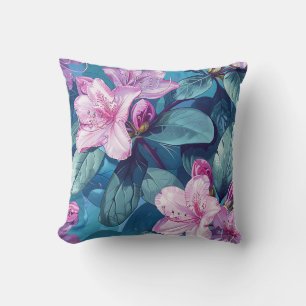 Purple rhododendron flower blossom with petals cushion