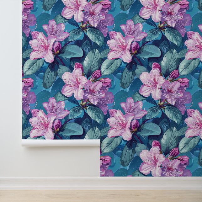 Purple rhododendron flower blossom with petals wallpaper (Application)