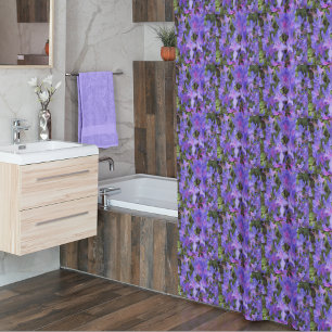 Purple Rhododendron Flowers Floral Pattern Shower Curtain