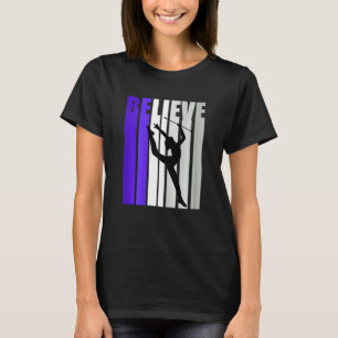 Purple Rhythmic Gymnastics Retro Girls Text Women T-Shirt