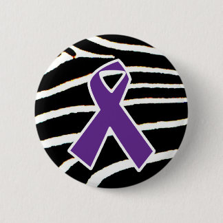 Purple Ribbon 6 Cm Round Badge