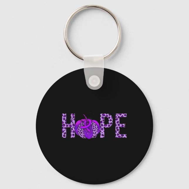 Purple Ribbon Alzheimerheimer's Awareness Month Pu Key Ring (Front)