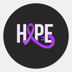 Purple Ribbon Alzheimerheimer's Disease Awareness  Classic Round Sticker