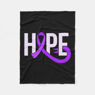Purple Ribbon Alzheimerheimer's Disease Awareness Fleece Blanket