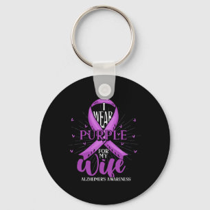 Purple Ribbon Alzheimerheimers Fighter Wife Heimer Key Ring