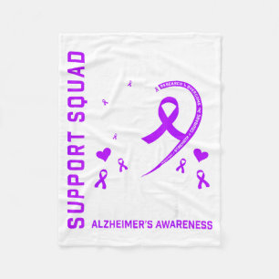 Purple Ribbon Alzheimers Awareness Shirts Mother Fleece Blanket