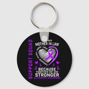 Purple Ribbon Alzheimers Awareness Shirts Mother Key Ring