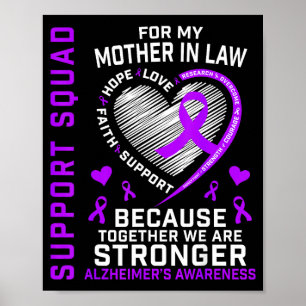 Purple Ribbon Alzheimers Awareness Shirts Mother Poster