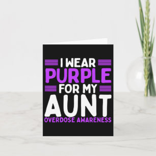 Purple Ribbon Aunt Niece Overdose Awareness Auntie Card