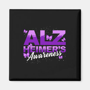 Purple Ribbon Butterflies Alzheimerheimers Awarene Magnet