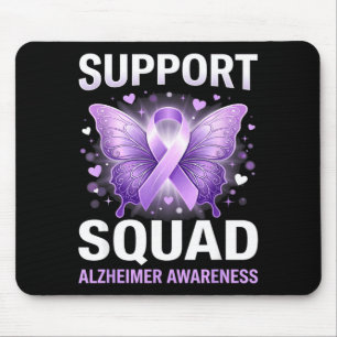 Purple ribbon butterfly support squad alzheimer’s mouse mat