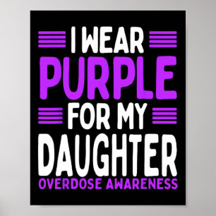 Purple Ribbon Children Kid Overdose Awareness Son Poster