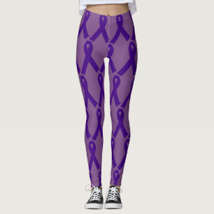 Purple Ribbon custom leggings