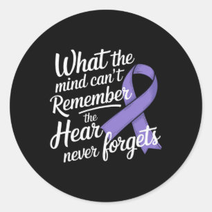 Purple Ribbon Dementia Heimer's Awareness Month Me Classic Round Sticker