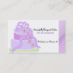 Purple Ribbon Designer Cake Business Card