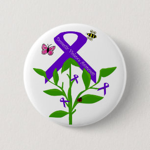 Purple ribbon Domestic Violence Awareness button