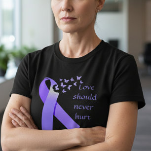 Purple Ribbon Domestic Violence Awareness Love T-Shirt
