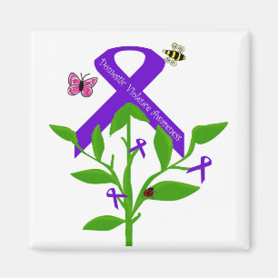 Purple ribbon  Domestic Violence Awareness magnet