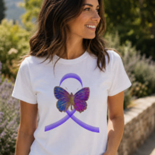 Purple Ribbon Domestic Violence Awareness T-Shirt