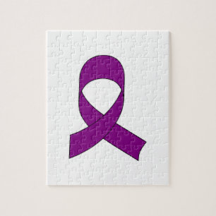 Purple Ribbon Drawing Jigsaw Puzzle