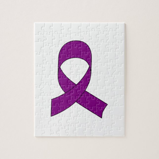 Purple Ribbon Drawing Jigsaw Puzzle (Vertical)