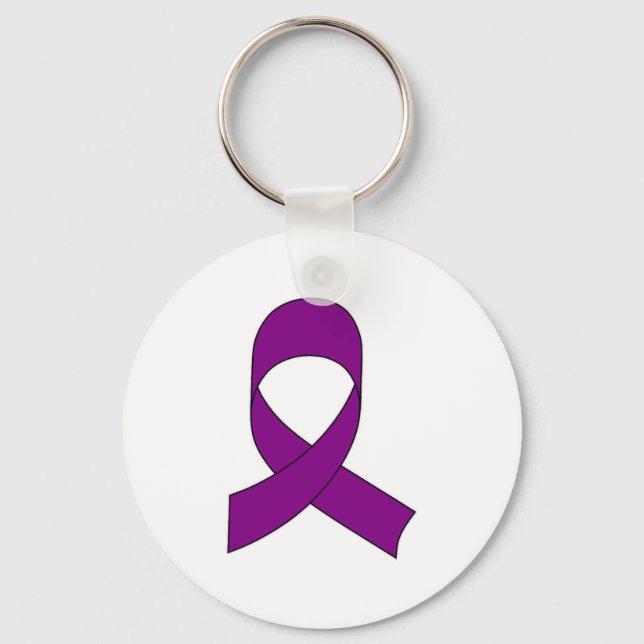 Purple Ribbon Drawing Key Ring (Front)