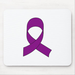 Purple Ribbon Drawing Mouse Mat