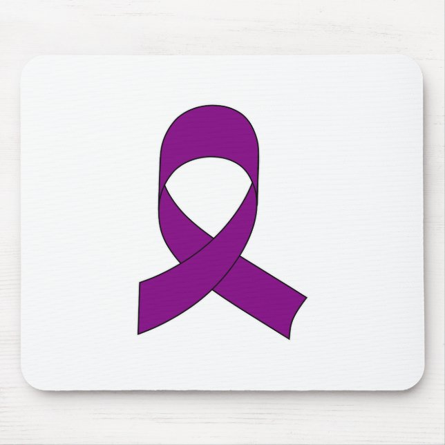 Purple Ribbon Drawing Mouse Mat (Front)