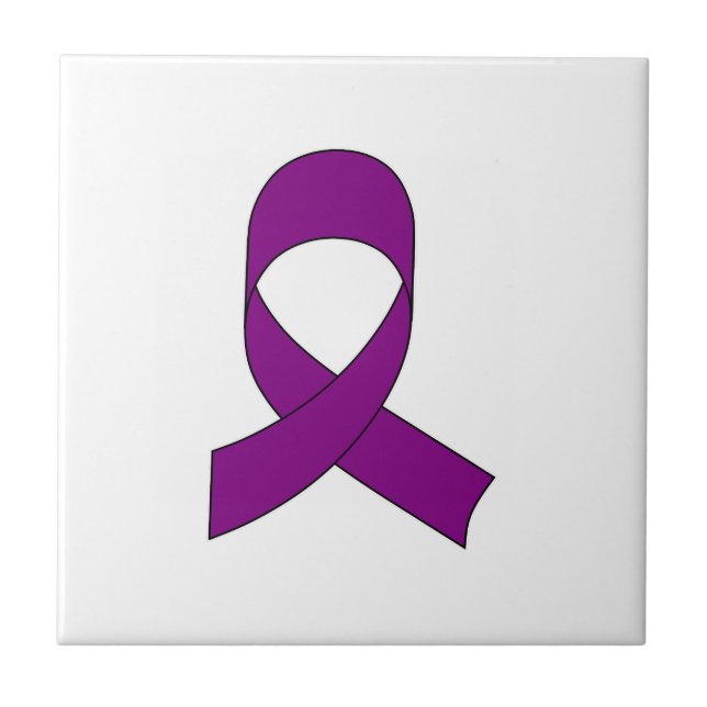 Purple Ribbon Drawing Tile (Front)
