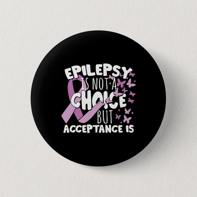 Purple Ribbon Epilepsy Awareness Acceptance  6 Cm Round Badge (Front)