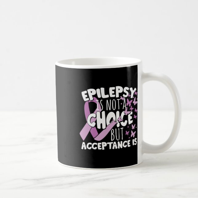 Purple Ribbon Epilepsy Awareness Acceptance  Coffee Mug (Right)
