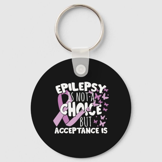 Purple Ribbon Epilepsy Awareness Acceptance  Key Ring (Front)