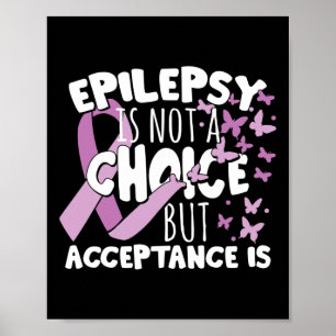 Purple Ribbon Epilepsy Awareness Acceptance  Poster