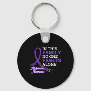 Purple Ribbon Family Alzheimer Awareness Key Ring