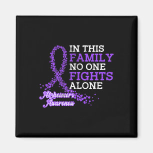 Purple Ribbon Family  Alzheimer Awareness  Magnet