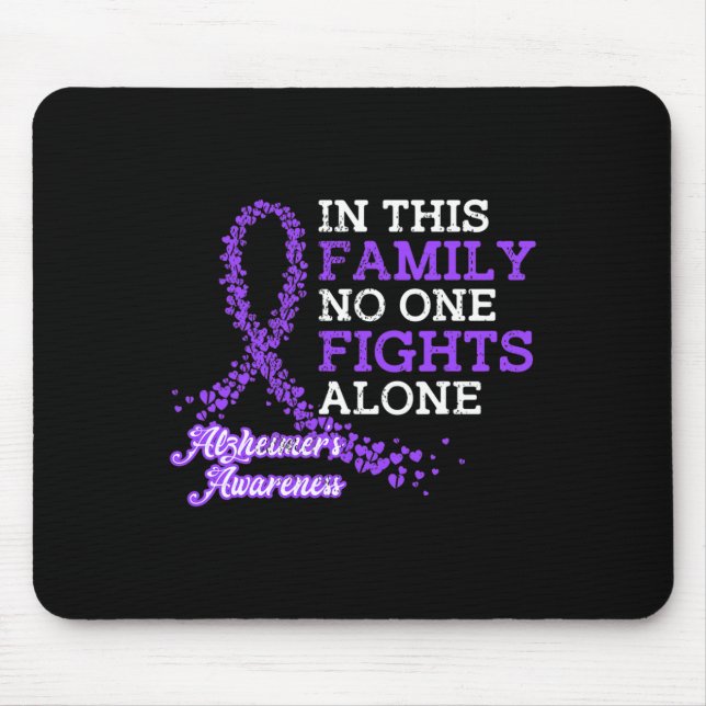 Purple Ribbon Family  Alzheimer Awareness  Mouse Mat (Front)