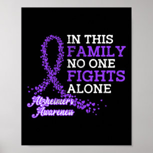 Purple Ribbon Family  Alzheimer Awareness  Poster