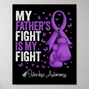 Purple Ribbon Father Overdose Awareness  Poster