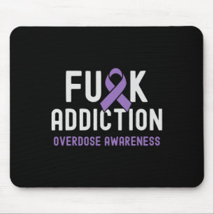 Purple Ribbon Fck Addiction Overdose Awareness 2 Mouse Mat